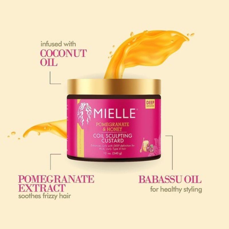 Mielle Organics Pomegranate & Honey Coil Sculpting Custard for Curly Type 4 Hair 340g