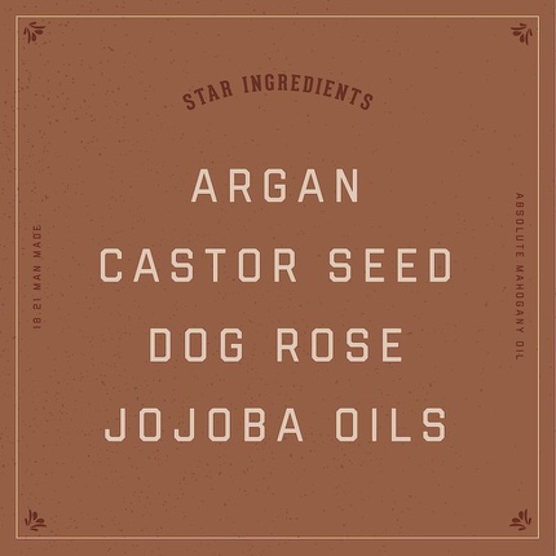 18.21 Man Made Hair Skin and Beard Oil for Men - Premium Tattoo and Mustache Care Products Absolute Mahogany