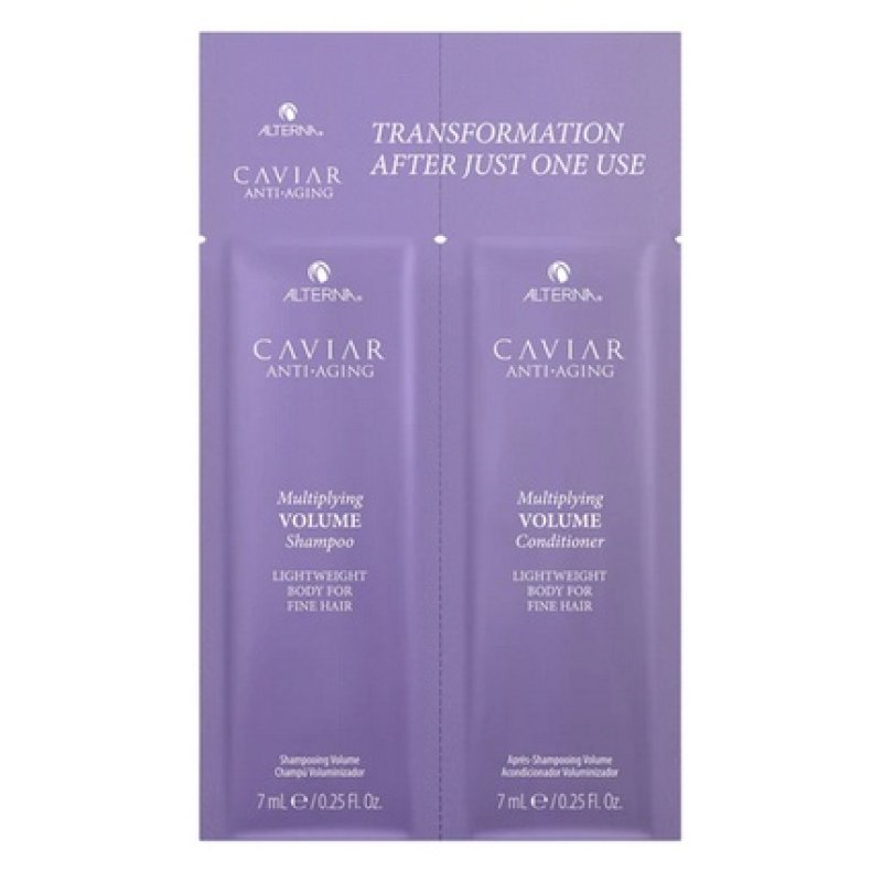 Set pentru par Alterna Caviar Anti-Aging Multiplying Volume, Par fin/subtire, Sampon 7ml Balsam 7ml