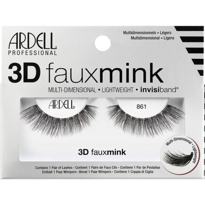 ARDELL Professional 3D Faux Mink 861 Synthetic Vegan Black Eyelashes