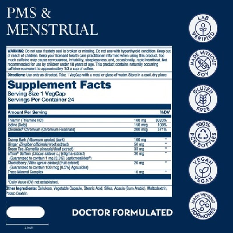 Solaray PMS & Menstrual Her Life Stages PMS Support Supplement for Women