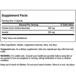 Swanson Choline & Inositol Nerve Support Mental Function 250/250mg 250 Capsules