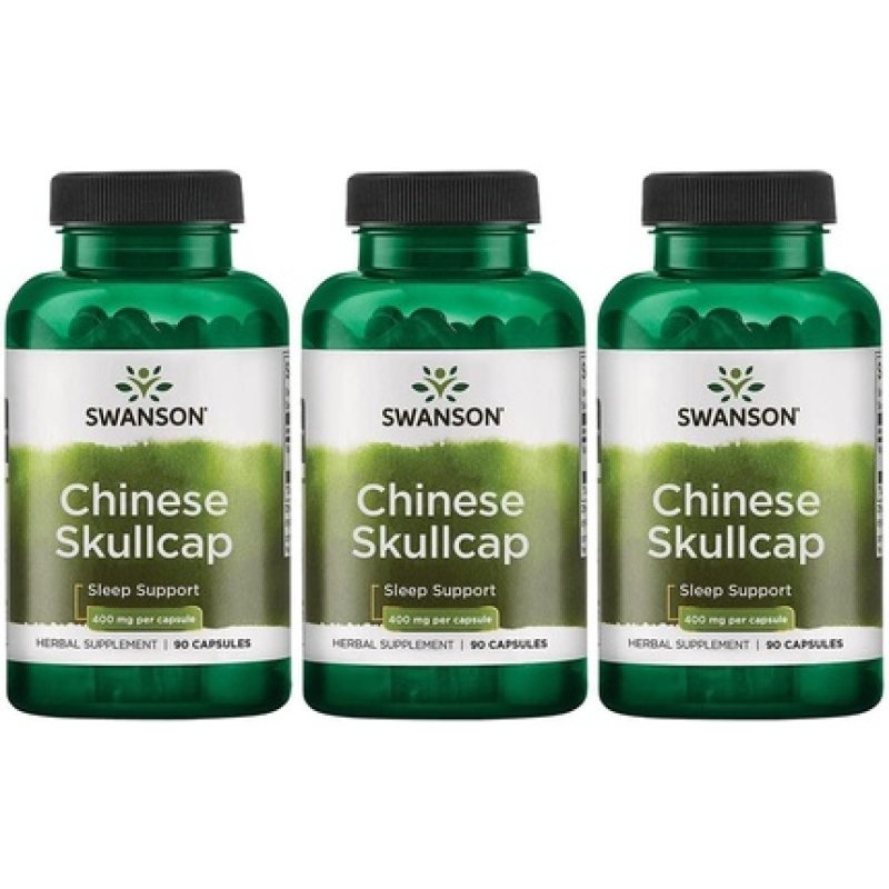 Swanson Chinese Skullcap Herbal Supplement for Relaxation and Sleep Support 90 Capsules 400mg