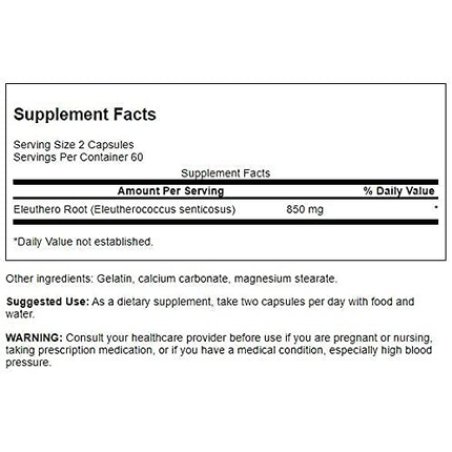 Swanson Eleuthero Root 425mg Herbal Supplement 120 Capsules