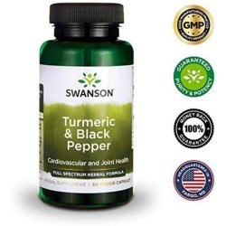 Swanson Turmeric & Black Pepper 60 Capsules per Container 180 Total
