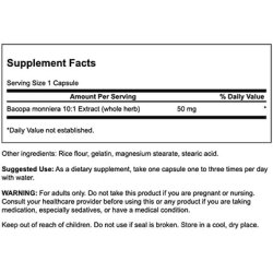 Swanson Bacopa Monniera 10:1 Extract 50mg 90 Capsules