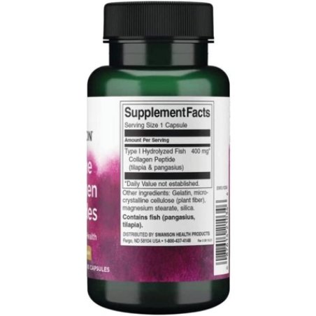 Swanson Marine Collagen Hydrolyzed Peptide Fish Collagen 60 Capsules