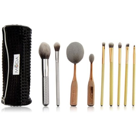 Moda Metallics 10 Piece Deluxe Makeup Gift Kit Brush Set 0.13 Count