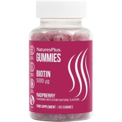 NaturesPlus Gummies Biotin 5000mcg Stronger Hair Vibrant Skin Brain Metabolism Immune Energy Support Vegan Gluten Free