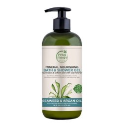 Petal Fresh Pure Mineral Nourishing Bath & Shower Gel Seaweed & Argan Oil 16 Ounce