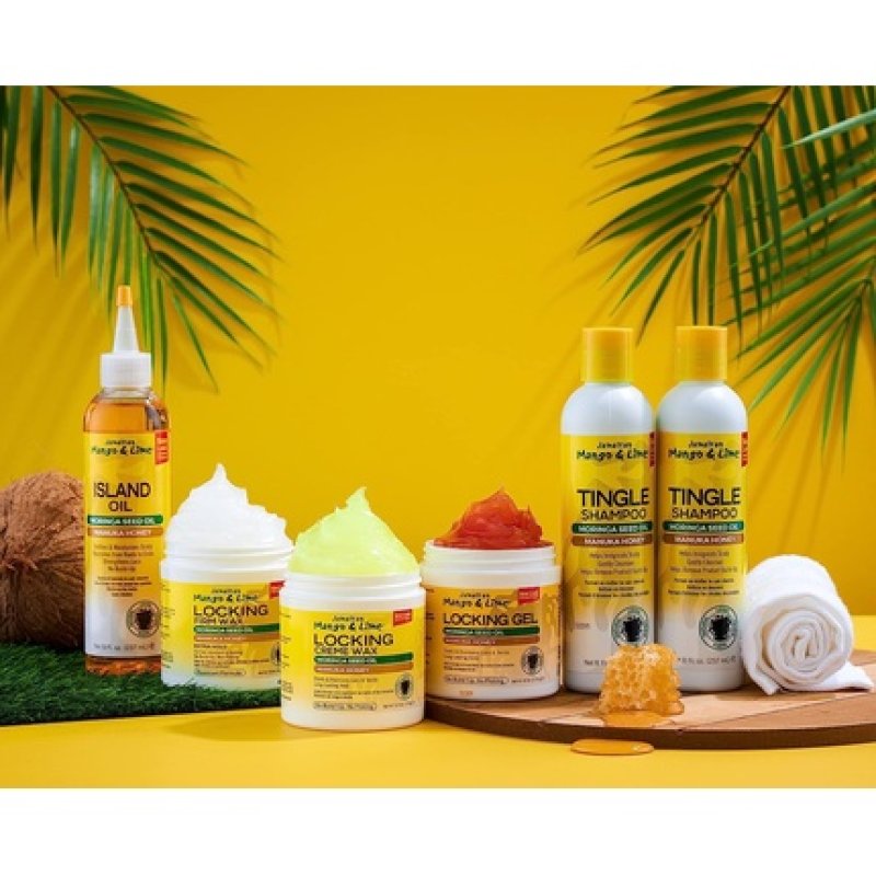 Jamaican Mango & Lime Locking Firm Wax 155g Extra Firm Hold for Hard-to-Lock Resistant Hair with Manuka Honey and