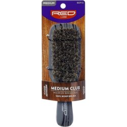 Red by Kiss Professional Medium Club 100% Boar Brush Minimize Breakage