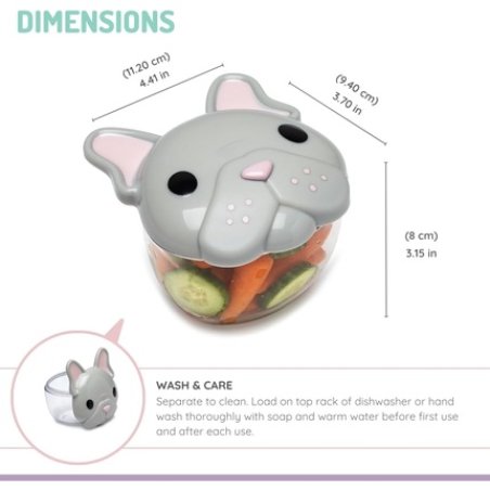 Melii 10200 French Bulldog Snack Storage Container Plastic