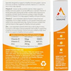 Active Immune Vitamin D3 Vegan Formula 30 Capsules