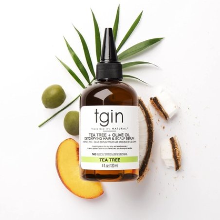 Tgin Tea Tree Olive Oil Detoxifying Dry Itchy Hair and Scalp Serum - Natural
