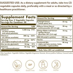 Solgar Bilberry Ginkgo Eyebright Complex Vegetable Capsules - Improve Daily Wellbeing - Minimize Free Radical Damage -