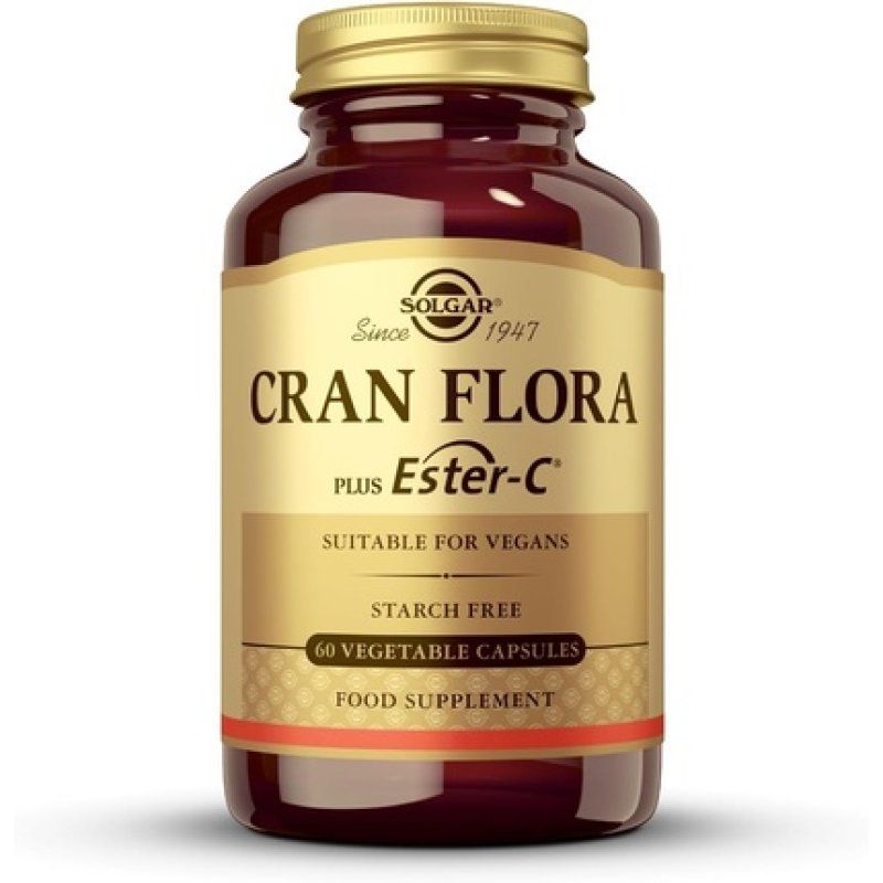 Solgar Cran Flora Cranberry Vegetable Capsules 60 Capsules Immune Support Fights Free Radicals Reduces Tiredness and