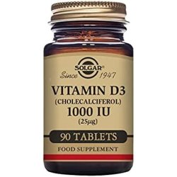 Solgar Vitamin D3 Cholecalciferol 1000 IU Tablets 90 Count