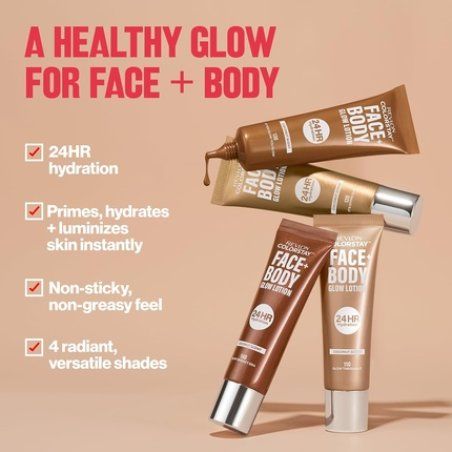 Revlon Colorstay Face & Body Glow Lotion Hydrating Glow Moisturizer 24hr