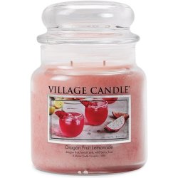 Village Candle Dragon Fruit Lemonade Medium Glass Apothecary Jar Scented Candle 13.75 oz