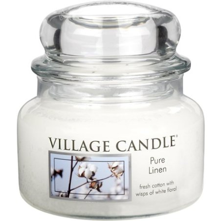 Village Candle Pure Linen 11 oz Glass Jar Scented Candle