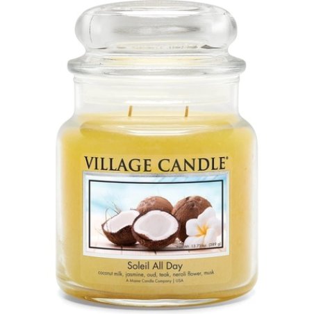 Village Candle 16oz Glass Jar Medium Scented Candle Soleil All Day Fragrance
