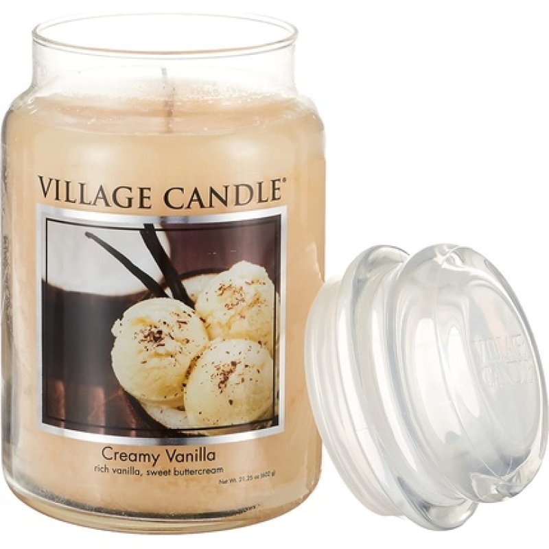 Village Candle 106326302 Creamy Vanilla Large Scented Candle, 737g, Glass, Beige