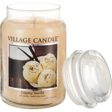 Village Candle 106326302 Creamy Vanilla Large Scented Candle, 737g, Glass, Beige