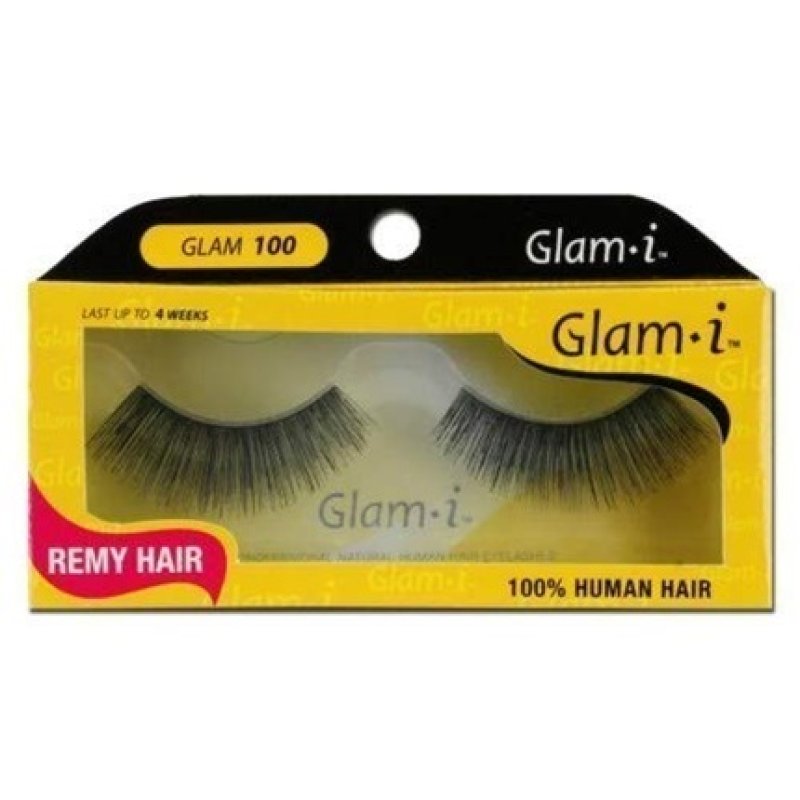 100 Full Strip Human Hair Eyelashes Black 0.4 Ounce