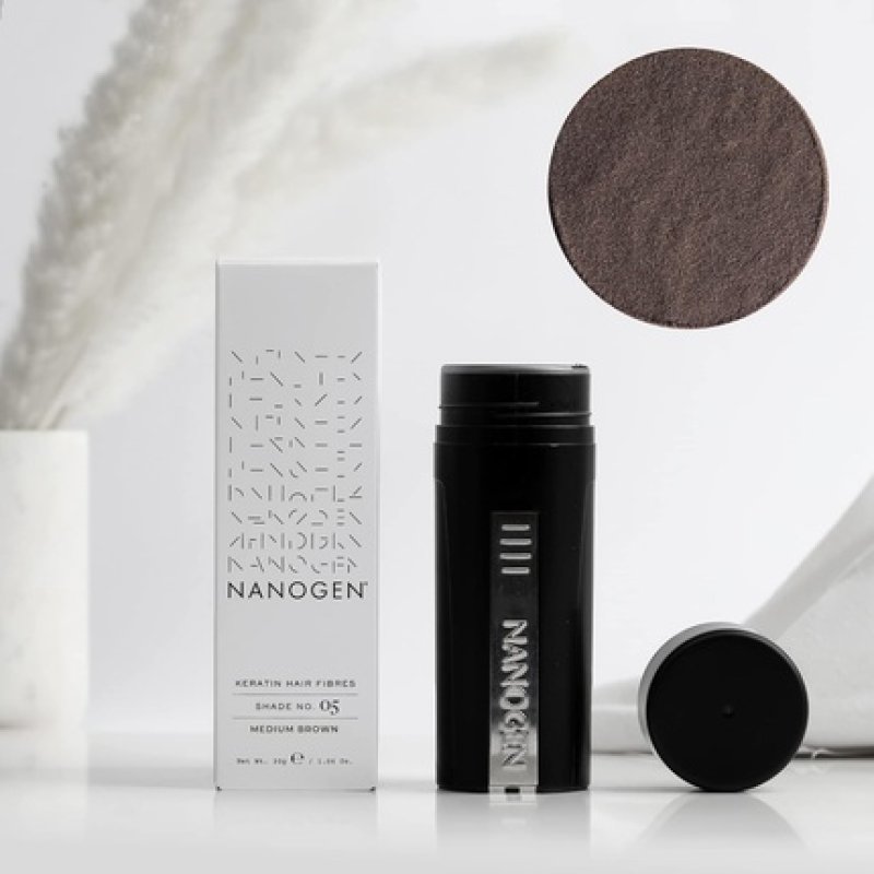 Nanogen Instant Thickening Hair Fibres Medium Brown 30g Natural Keratin