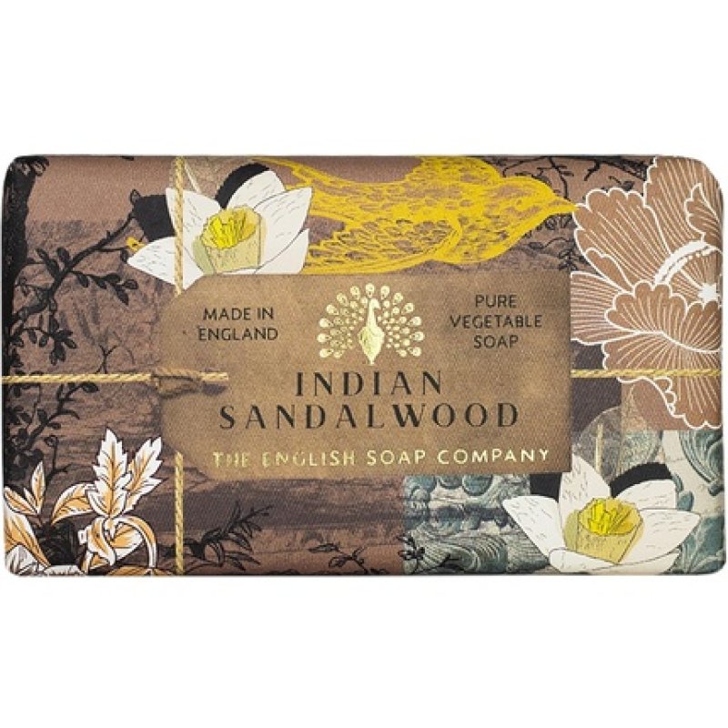 The English Soap Company Anniversary Wrapped Soap Bar Sandalwood Shea Butter Moisturising Soap for Face and Body Indian