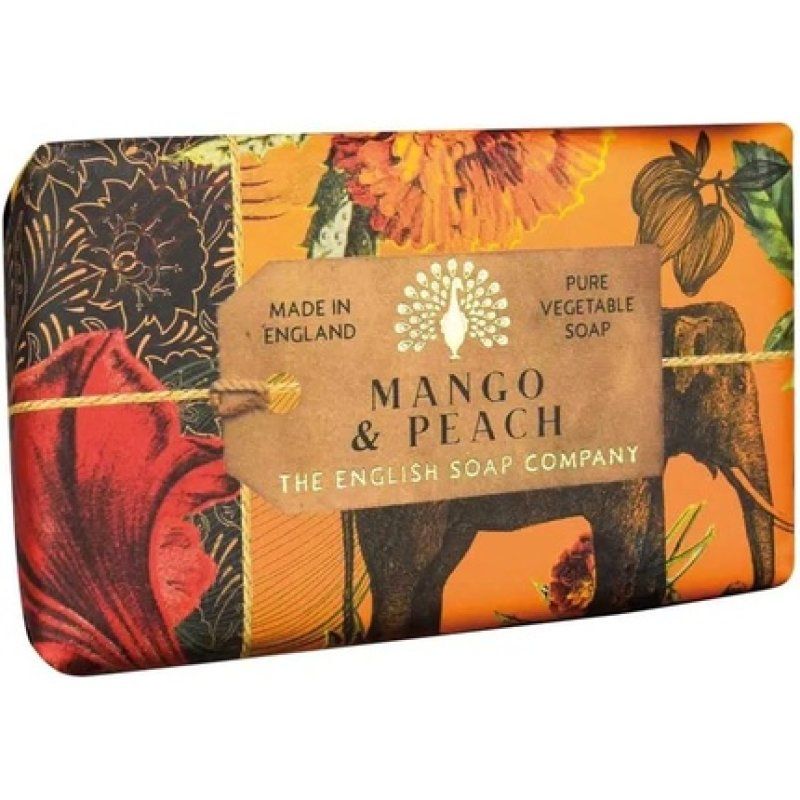 The English Soap Company Mango & Peach Anniversary Collection Wrapped Soap Bar 190g