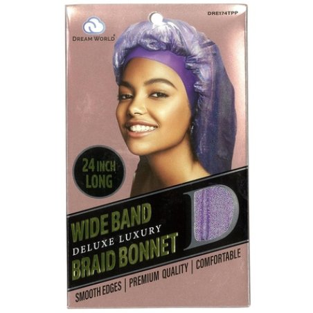Dream World Women's XL Wide Band Braid Bonnet Purple