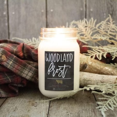 Milkhouse Candle Company Woodland Frost 13oz Beeswax and Soy Candles Farmhouse Collection 100% Natural Paraffin Free