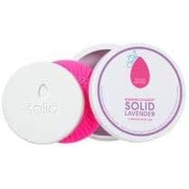 BeautyBlender Solid Lavender Scented Sponge and Brush Cleanser 1oz - Travel Size Makeup Tool Cleanser with Aloe Coconut