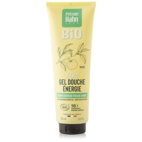 Petrole Hahn BIO Yuzu Energy 4in1 Shower Gel for Body, Hair, Face, and Beard - All Skin Types - Tube 250ml