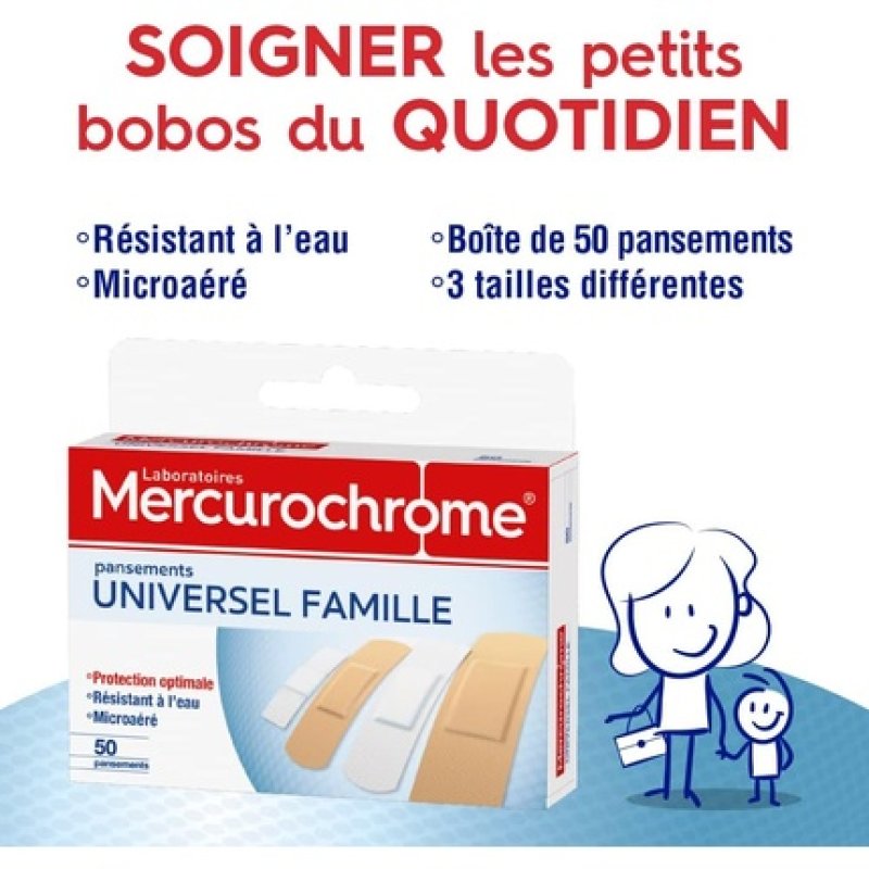 Mercurochrome Universal Family 50 Plasters