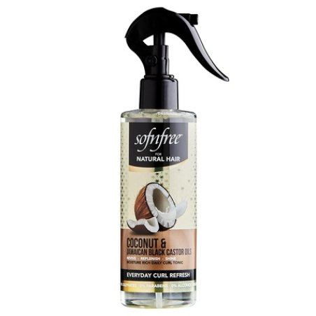 Sofn'free Coconut & Jamaican Black Castor Oil Everyday Curl Refresher Spray for Curly Hair 8.12 Fl Oz