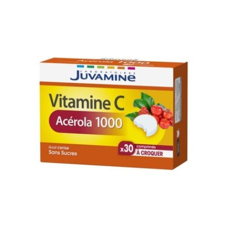 Juvamine Vitamin C Acerola 1000mg Chewable Tablets 30 Count