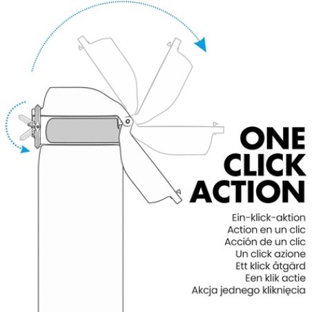 Ion8 1 Litre Water Bottle with Times to Drink Leak Proof Flip Lid Carry Handle Dishwasher Safe BPA Free Soft Touch