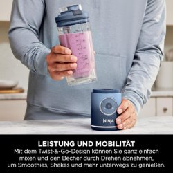 Ninja BC251EUNV blender 0.57 L Portable blender Blue, Transparent