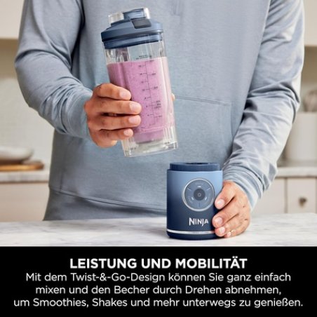Ninja BC251EUNV blender 0,57 L Mixeur portable Bleu, Transparent