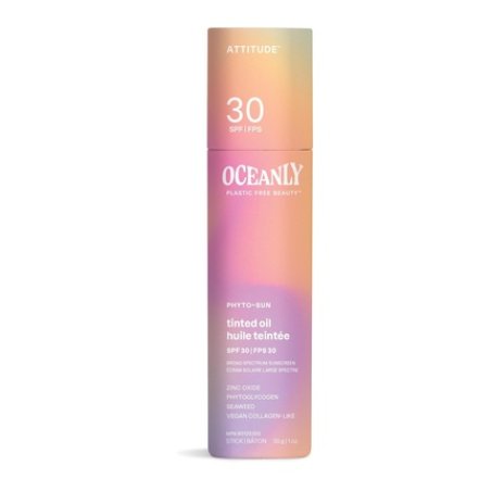 Attitude Oceanly Tinted Oil Stick with SPF 30 EWG Verified Plastic-Free