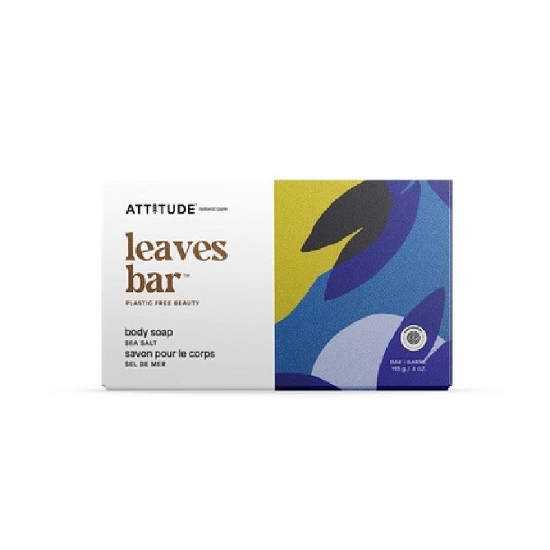 ATTITUDE Bath and Shower Body Soap Bar EWG Verified Plant and Mineral-Based Ingredients Sea Salt 4 Ounces