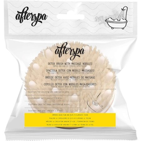 Afterspa Massage & Detox Brush with Natural Bristles HomeSpa Wellness Tool for Cleansing and Exfoliating Your Skin