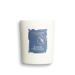 L'Occitane Cocon de Sérénité Relaxing Candle bougie en cire Rond Bleu, Blanc 1 pièce(s)
