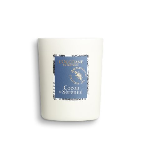 L'Occitane Cocon de Sérénité Relaxing Candle bougie en cire Rond Bleu, Blanc 1 pièce(s)