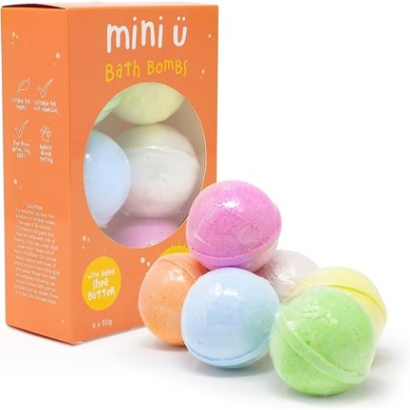 Mini U Bath Bombs for Kids 6 Pack Orange - Vegan and Cruelty Free
