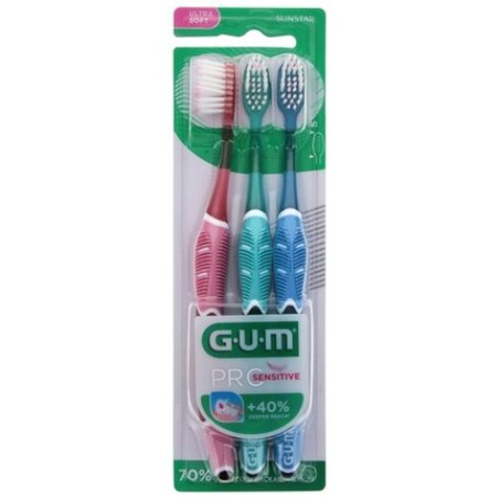 Gum Pro Sensitive 510 Trio Pack Ultra Soft Toothbrushes