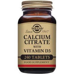 Solgar Calcium Citrate with Vitamin D3 High Potency Formula 240 Tablets